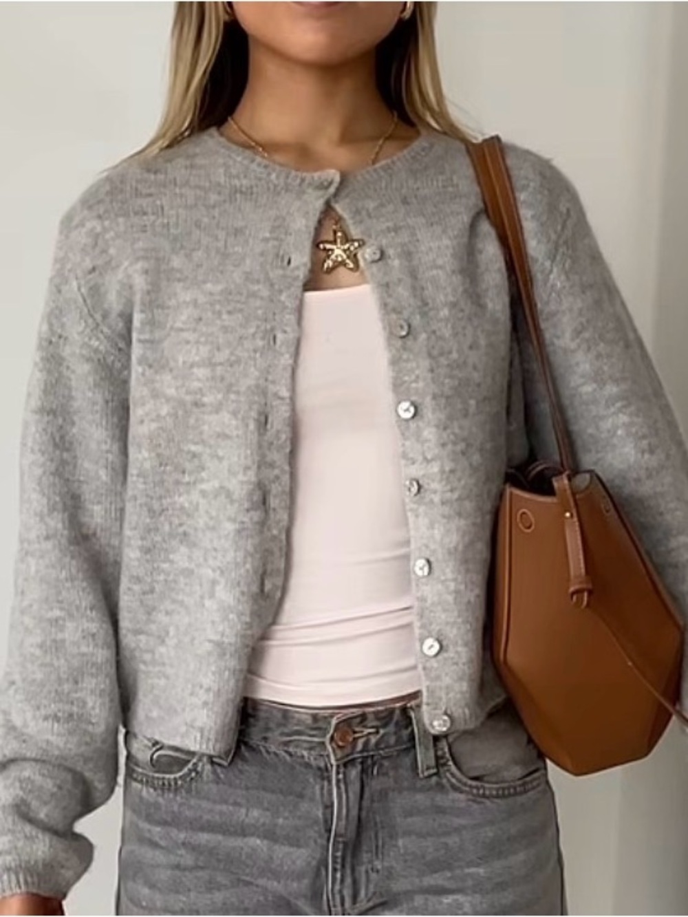 Christopher&Banks Y2K Women Vintage Rabbit Hair Hand Beaded Gray Cardigan Size M - Picture 14 of 14